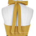 Grace Karin Sweetheart Backless Halter Nylon-Cotton Yellow Retro Vintage 50s Party Dress CL008950-4